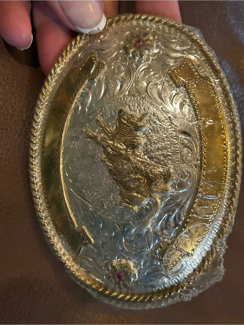 New award designs silversmith Men bull rider belt buckle